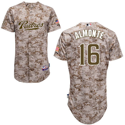 Abraham Almonte #16 Youth Baseball Jersey-San Diego Padres Authentic Camo MLB Jersey